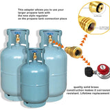 2Pcs Propane Tank Adapter Solid Brass Regulator Valve Safety POL-LP Tank Convert To QCC1/Type1 For Camping Stove
