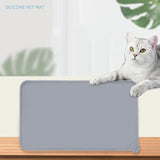 Pet Mat For Dog Cat Solid Color Silicone Pet Food Pad Pet Bowl Drinking Mat Dog Waterproof  Feeding Mat Placemat Easy Washing