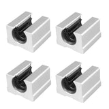 4Pcs 12Mm/0.47Inch SBR12UU Aluminum Open Linear Router Motion Bearing Solide Block Unit XYZ CNC SBR Series