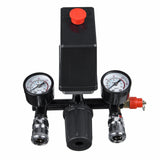 220V 380V Air Compressor Pressure Valve Switch Manifold Relief Regulator 90-120psi Pressure Gauge Control Valve With Gauge Auto