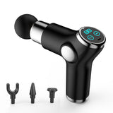 Fascial Gun 6-Level Variable Frequency Vibration Muscle Massager Portable Quiet Electric Body Massager 4 Massage Heads
