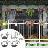 4pcs Hanging Basket Home Decor Iron Art Plant Stand Corner Balcony Indoor Outdoor Desktop Strong Bearing Modern Patio Garden