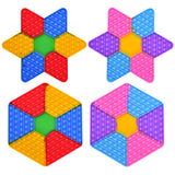 Checkerboard Silicone Push Bubble Fingertip Toys Anti-Stress Set Stress Reliever Squeeze Crafts For Adults Children