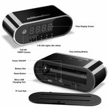 Z10 Clock Camera 1080P 4K Remote Video Recorder Camera Ellipse Mini Camcorder Clock with Night Vision Desktop Clock Cam Black