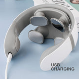 Cervical Spine Massager Smart Neck Massage Hot Compress Constant Temperature 4-Head Multifunctional Massager White
