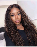 Ladies Wig Curly Hair Wig Mixed Color Synthetic Fiber Head Cover Wig