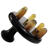 1pcs Natural Black Horn Wide Tooth Massage Comb Anti-static Hair Smoothing Comb Head Acupoint Pressure Therapy Health Care Tool