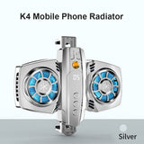 K4 Mobile Phone Radiator With Smartphone Temperature Display Dual Cooling Fan PUBG Gamer Phone Cooler For iPhone Samsung Xiaomi
