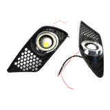 2 Pieces Right and Left Front Fog Light Grille Cover with LED Lights Fit for  C-CLASS W204
