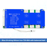 24S 72V 50A/80A Lithium Li-ion Battery Power Protection Board BMS PCB PCM Board with Nine-Fold Protection Battery Balanced Board