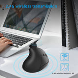 2.4G USB Rechargeable Wireless Vertical Mouse Ergonomics Mute 2400DPI Adjustable Mice for PC Laptop Home Office Windows Mac
