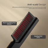 2 -IN-1 Hair Curler Straightener Brush Anti-Scald Heating Styling Comb Negative Ion Hair Smooth Straightening Curling Brush