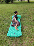 Outdoor Inflatable Mattress Ultra-Light Camping Sleeping Pad with Hiking Ultralight Air Mat Built-in Inflator Pump