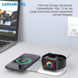 2 in 1 Magnetic Wireless Charger For iPhone 12 Pro Max Desktop Phone Stand Wireless Charger For Airpods Xiaomi Samsung