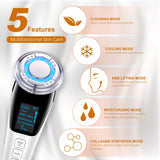 Ultrasonic Hot Cold Iontophoresis Face Lifting Massage LED Photon EMS Facial Microcurrent Skin Rejuvenation Machine Beauty Care