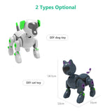 Electronic Animal Pets RC Robot Dog Robot Cat Remote Control Toys Sound sensing Educational Toy for Kids RC Toys Birthday Gift