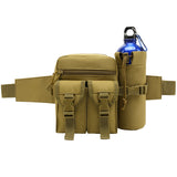 Outdoor sports running pockets military fan tactical water bottle pockets feature waterproof mobile phone bag mountaineering