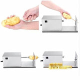 220V Commercial Electric Potato Slicer Machine Automatic Household Stainless Steel Potato Slicing Machine  Spiral Cutter EU/AU/U