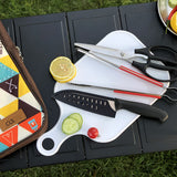 Outdoor Camping Cookware 5 Pcs Set Stainless Steel Clip/Knife/Cutting Board/scissors/multi Tool Picnic Cooking Camping Equipment