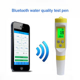 PH Meter Pen Temp Test Bluetooth APP Control Water Quality Monitor Tester Data Storage Support Printing for Pool Drinking Water