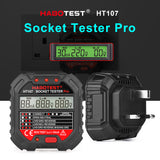 HABOTEST HT107 Socket Tester Professional RCD Test 250V Voltage Measurement Plug Circuit Checker Hz Ground Zero Line LCD Display