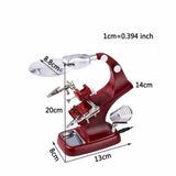 3X/4.5X Soldering Iron Magnifying Glass Third Hand Welding Magnifier Alligators Clip Holder Standing Style Repair Mgnifying Tool