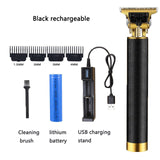 Hairdresser T-shaped bald hair clipper trimmer men's rechargeable lawn mower T-shaped contour hair clipper vintage hair clipper