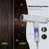 Hair Blower 3 in 1 Professional Negative Ions Blow Dryer Powerful Wind Hot/Cold Hair Dryer with Memory Function EU Plug