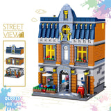 1367pcs Creator Architecture Building Blocks City Street View Bricks Set Coffee Shop Tavern Garden House Hotel Toys For Children