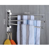 2/3/4/5 Rod Bathroom Towel Rack Punch-Free Rotating Towel Rack With Hook Rotatable Kitchen Bathroom Hanger 304 Stainless Steel