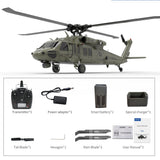 YXZNRC F09 UH60 Black Hawk 2.4G 6CH 3D6G System Dual Brushless Direct Drive Motor 1:47 Scale Flybarless RC Helicopter