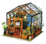 Robotime Miniature Dollhouse DIY Dollhouse with doll house furniture, Light Gift for Children Adults Kathy's Flower House