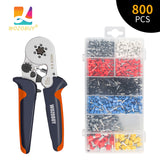 HSC8 6-4A/6-6 Crimping Pliers &amp; Terminals Set Tube Bootlace VE&amp;TE Terminals Hand Tools Electrician Crimper 0.06-10mm2 28-7AWG