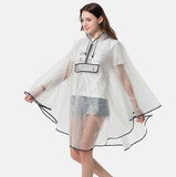 2020 New Fashion  EVA Plasitc Transparent Women Rain Poncho Rain Cape Waterproof Raincoat for Hiking Biking