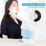 2-IN-1 Hair Facial Steamer Hot Mist Skin Moisturizing Air Humidifier Hair Cover Ion Vaporizer SPA Heating Fog Nozzle Nebulizer