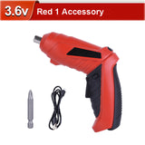 3.6V Cordless Electric Screwdriver Rechargeable Power Screwdriver Battery Electric Tool Twistable Handle LED Home DIY Power Tool