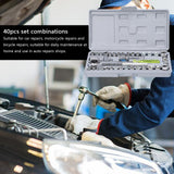 40 PCS Socket Set Practical Motorcycle Bicycle Auto Repairs Tool Set Hardware Tools Sleeve Ratchet Wrench Combination Tool Set