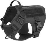 Tactical Dog Harness with 2X Metal Buckle Dog Walking Training molle Vest with Handle Hook and Loop Panels for Dog Patch