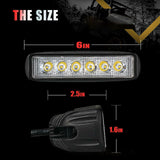 6 LED 18W Car DRL Work Lights Spotlight Universal Offroad Automobile Truck Driving Fog Spot Lamp Headlight 1Pcs/2Pcs Light Bar
