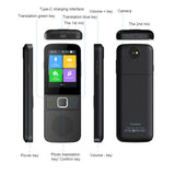 Language Translator Rechargeable Two-Way Interpreter Device Digital Business Adults Seniors Learning Equipment Black