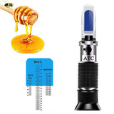 Honey Refractometer for Honey Moisture, Brix and Baume, 3-in-1 Uses, 58-90% Brix Scale Range Honey Moisture Tester with ATC