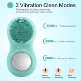 Electric Facial Cleansing Brush Waterproof Face Scrubber Silicone Sonic Face Brush With Heated Skin Care Facial Beauty Massager