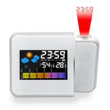 LED Digital Projection Alarm Clock Thermometer Desk Time Date Display Projector Calendar USB Charger Table Led Weather Clock