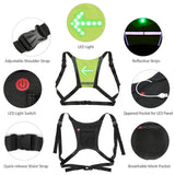 LED Turn Signal Bike Pack Reflective Vest Backpack w Direction Indicator Safety LED Backpack Wireless RC Sports Vest Riding Bag
