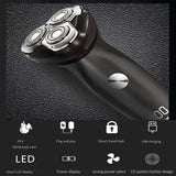 Rechargeable Electric Shaver 3D Triple Floating Blade Heads Shaving Washable Cordless Beard Trimmer for Men