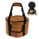 Waterproof Picnic Basket Cooler Storage Bag Camping Cookware Tote Pouch Large Round Canvas Thermal Cooler Bag