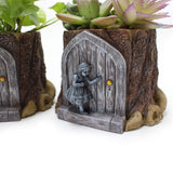 Garden Bonsai Indoor Outdoor Succulent Plant Flower Pot Office Resin Craft Desktop Gifts Ornament With Drainage Hole Cute Dwarfs