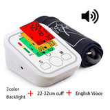 Automatic Digital Blood Pressure Monitor Upper Arm LCD Blood Pressure Monitors with English voice Home BP Heart Rate Pulse Meter