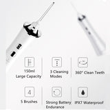 Oral Irrigator Portable Water Dental Flosser USB Rechargeable Water Jet 150ML Waterproof Teeth Cleaner 5 Nozzle