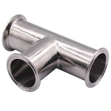 51MM 2 Inch 3 Way Tee Stainless Steel S304 Sanitary Tri Clamp Type 3 Way Weld Ferrule OD 64MM Pipe Fittings Moonshine